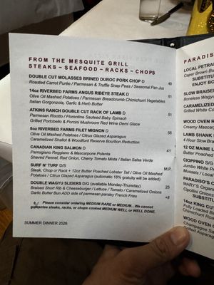 Menu photo 1 Paradiso Restaurant San Leandro, CA Menu photo 1 Paradiso Restaurant San Leandro, CA