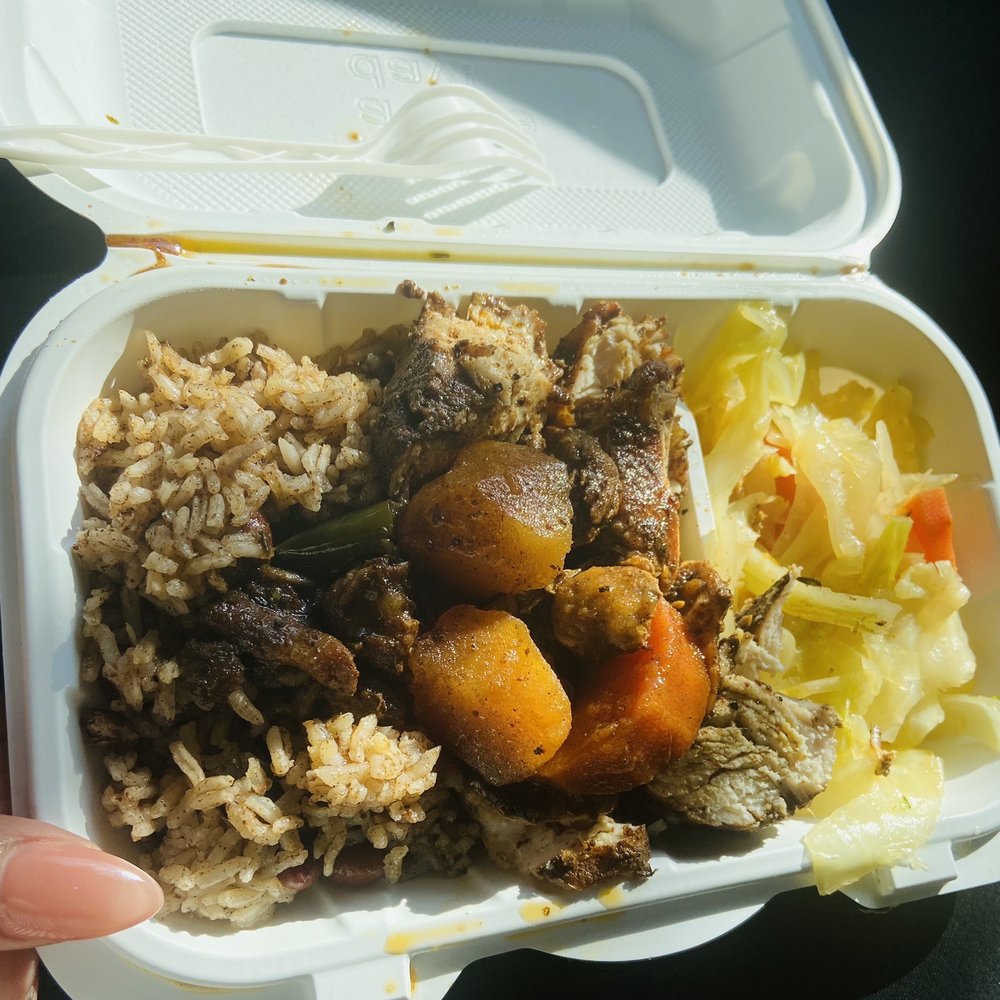 Jam Doung Style - Small Jerk Chicken, rice and peas and cabbage. - Caribbean Near Me - Washington, DC, District of Columbia