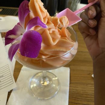 Tom's Oyster Bar - Peach Bellini soft serve (I didn't get a strawberry) - Pubs Near Me - Royal Oak, Michigan Tom's Oyster Bar - Peach Bellini soft serve (I didn't get a strawberry) - Pubs Near Me - Royal Oak, Michigan
