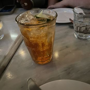 Homer St. Cafe and Bar - My 1st drink...soda with Bitters & lime - Canadian (New) Near Me - Vancouver, British Columbia