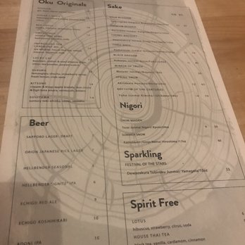 O-Ku - Drink menu - Sushi Bars Near Me - Washington, DC, District of Columbia