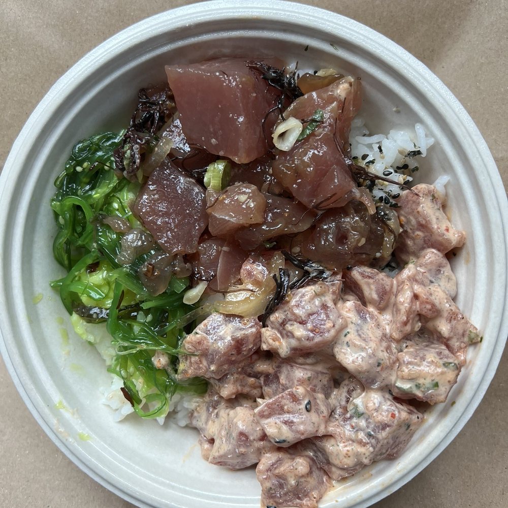 Half Spicy Wasabi poke half Premium Hawaiian poke Half Spicy Wasabi poke half Premium Hawaiian poke