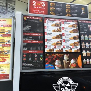Steak ’n Shake - Drive up menu - Burgers Near Me - Ormond Beach, Florida