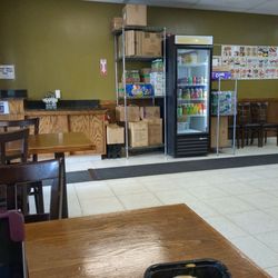 Sushi Town - Cardboard boxes everywhere... it's like eating in a storage closet.