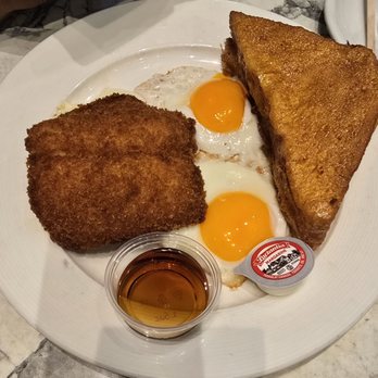 Happy Day Cafe - Pan fried fish with eggs and French toast - Hong Kong Style Cafe Near Me - Richmond, British Columbia