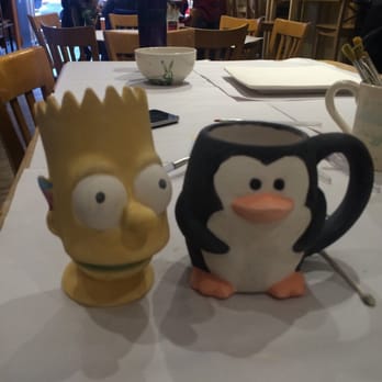 All Fired Up - My latest painting project! The penguin mug - Arts & Crafts Near Me - Washington, DC, District of Columbia