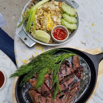Wayla - NY strip. Delicious. Crab fried rice. Good. - Thai Near Me - New York, New York