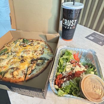 Crust Pizza Co. - Conroe - 10" Madelyn's Alfredo w/a side of Greek Salad - Pizza Near Me - Conroe, Texas Crust Pizza Co. - Conroe - 10" Madelyn's Alfredo w/a side of Greek Salad - Pizza Near Me - Conroe, Texas