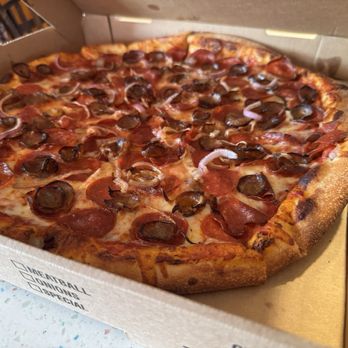 Cosmo's Pizzeria Southern Shores at the Market Place - Pepperoni, sausage, and onions. - Italian Near Me - Southern Shores, North Carolina