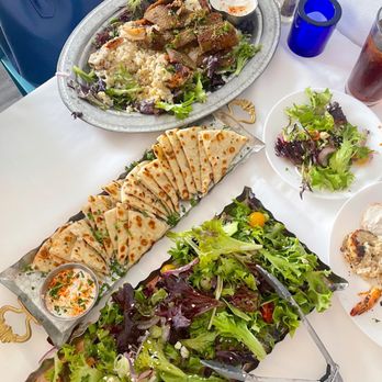 Red Onion Organic - Tzatziki Dip, Spring Salad, Gyro Platter with Shrimp and lamb - Mediterranean Near Me - Destin, Florida Red Onion Organic - Tzatziki Dip, Spring Salad, Gyro Platter with Shrimp and lamb - Mediterranean Near Me - Destin, Florida