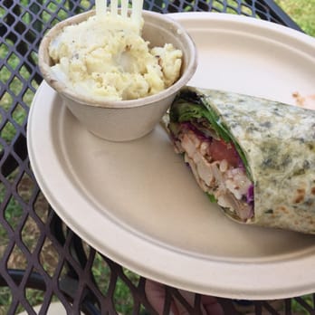 The Greenery Cafe - BBQ chicken wrap + side of potatoes - Salad Near Me - Lihue, Hawaii The Greenery Cafe - BBQ chicken wrap + side of potatoes - Salad Near Me - Lihue, Hawaii