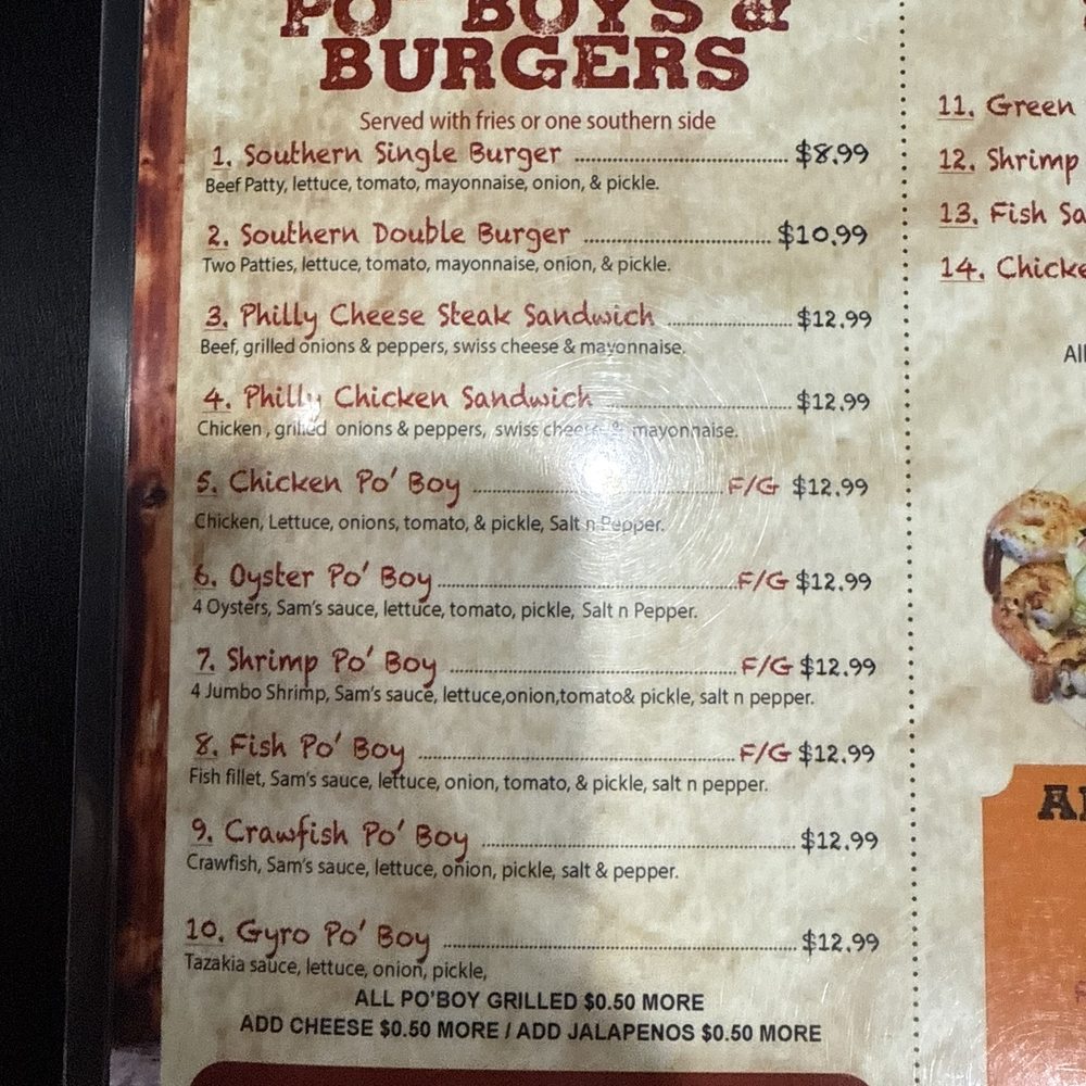 Sam's Southern Eatery - Menu - Southern Near Me - Edmond, Oklahoma