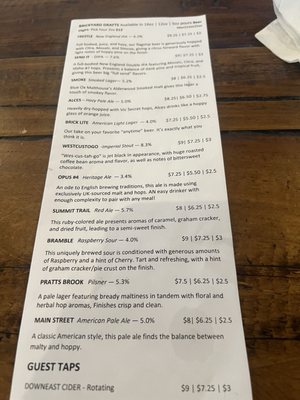 Menu photo 1 Brickyard Hollow Brewing Brunswick, ME