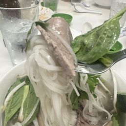 Medium combination Pho. Tripe, tendon, brisket, meatball, steak. So good. Medium combination Pho. Tripe, tendon, brisket, meatball, steak. So good.