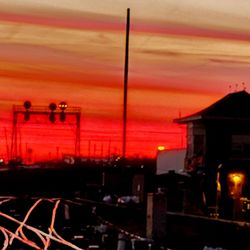 Jamaica LIRR Station - The Trains on the tracks Go Clickery Clack during red sundown rush hour 11.8.23