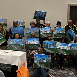 Wine & Design - A-Plus Conference at Marriott Downtown Greensboro. Celebrating Retired Postal Workers! A plus carriers and A plus artists!