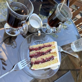 Waterfront Depot Restaurant - Dessert (triple berry cake) with coffee - Seafood Near Me - Florence, Oregon Waterfront Depot Restaurant - Dessert (triple berry cake) with coffee - Seafood Near Me - Florence, Oregon