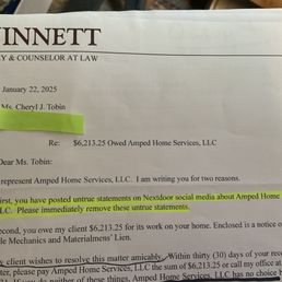 Letter from Amped's lawyer, Gary Quinnett.asking me to remove social media posts critical of Amped Letter from Amped's lawyer, Gary Quinnett.asking me to remove social media posts critical of Amped