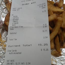 Expensive burger meal with some overcooked chips. Not happy :(