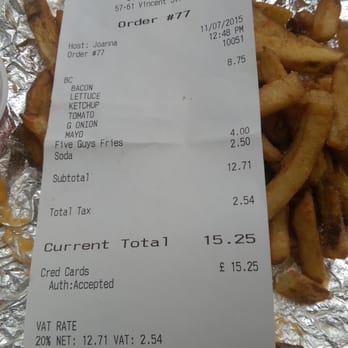 Five Guys - Expensive burger meal with some overcooked chips. Not happy :( - Burgers Near Me - Glasgow, GLG