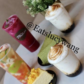 TBaar - halfhalf lime&strawb yogurt w/ mixed jellies. Dragon fruit smoothie w/ lychee jelly. mango & grn T crepe cake, and brn sugar boba +cloud - Bubble Tea Near Me - North Bethesda, Maryland TBaar - halfhalf lime&strawb yogurt w/ mixed jellies. Dragon fruit smoothie w/ lychee jelly. mango & grn T crepe cake, and brn sugar boba +cloud - Bubble Tea Near Me - North Bethesda, Maryland