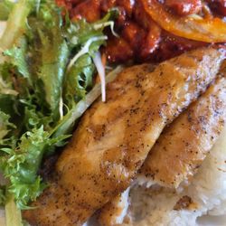 Combo with spicy fish and island fire chicken