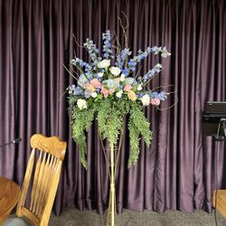 City Line Florist - the dad before, mindful the greenery was mine, this was after we tried to stand up the wilted flowers- what did we pay for?