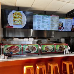 Taco's El Rey - Menu and kitchen/expo area.