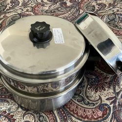 Treasures On Third - Daugher shopping - great find - 4-piece stainless steaming set - at $15 a super bargain.