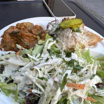 Ferry Market - Combo platter of eggplant and cauliflower from Good Gyro - Farmers Market Near Me - New Hope, Pennsylvania Ferry Market - Combo platter of eggplant and cauliflower from Good Gyro - Farmers Market Near Me - New Hope, Pennsylvania