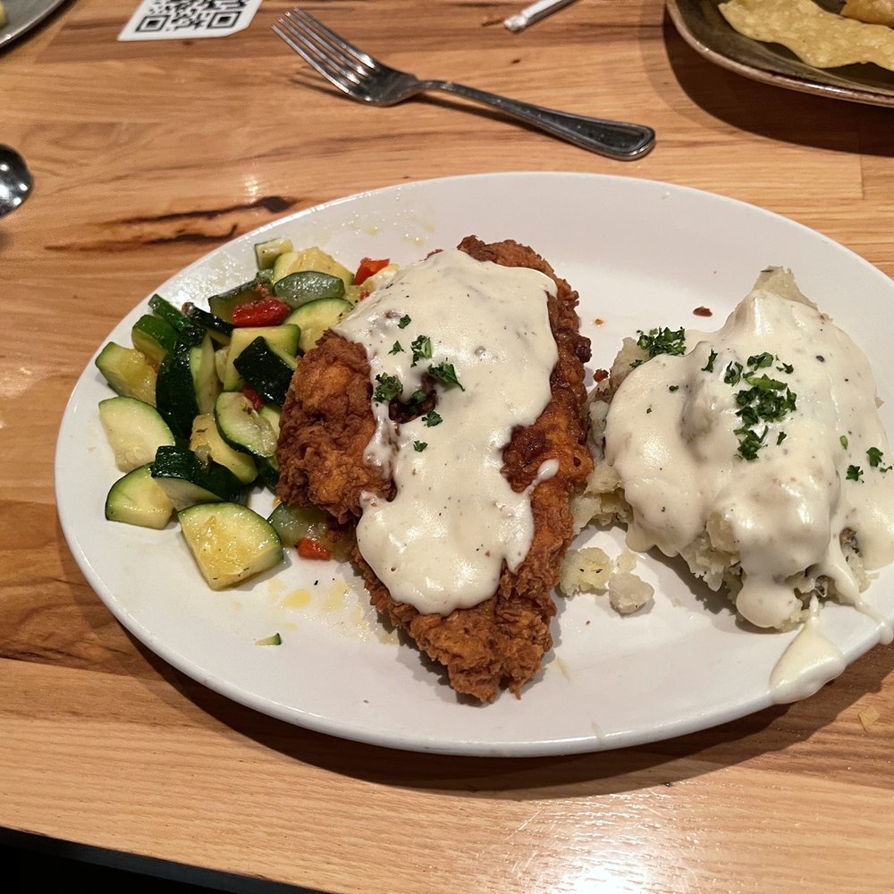 Black Oak Grill - Chicken fried steak and zucchini. No mixed veggies. - American Near Me - Branson, Missouri Black Oak Grill - Chicken fried steak and zucchini. No mixed veggies. - American Near Me - Branson, Missouri