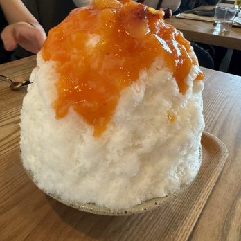 Ernest - Kakigori with jasmine milk tea, boba and peach jam - New American Near Me - San Francisco, California