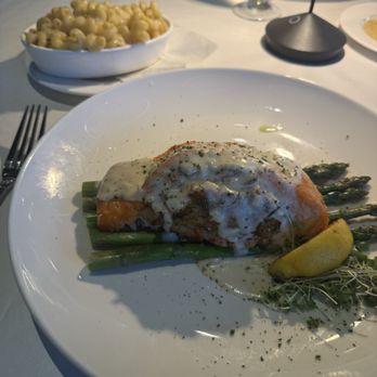 Epic Chophouse - Stuffed salmon & Asparagus w/ a Lemon Beurre blanc sauce - Steakhouses Near Me - Raleigh, North Carolina
