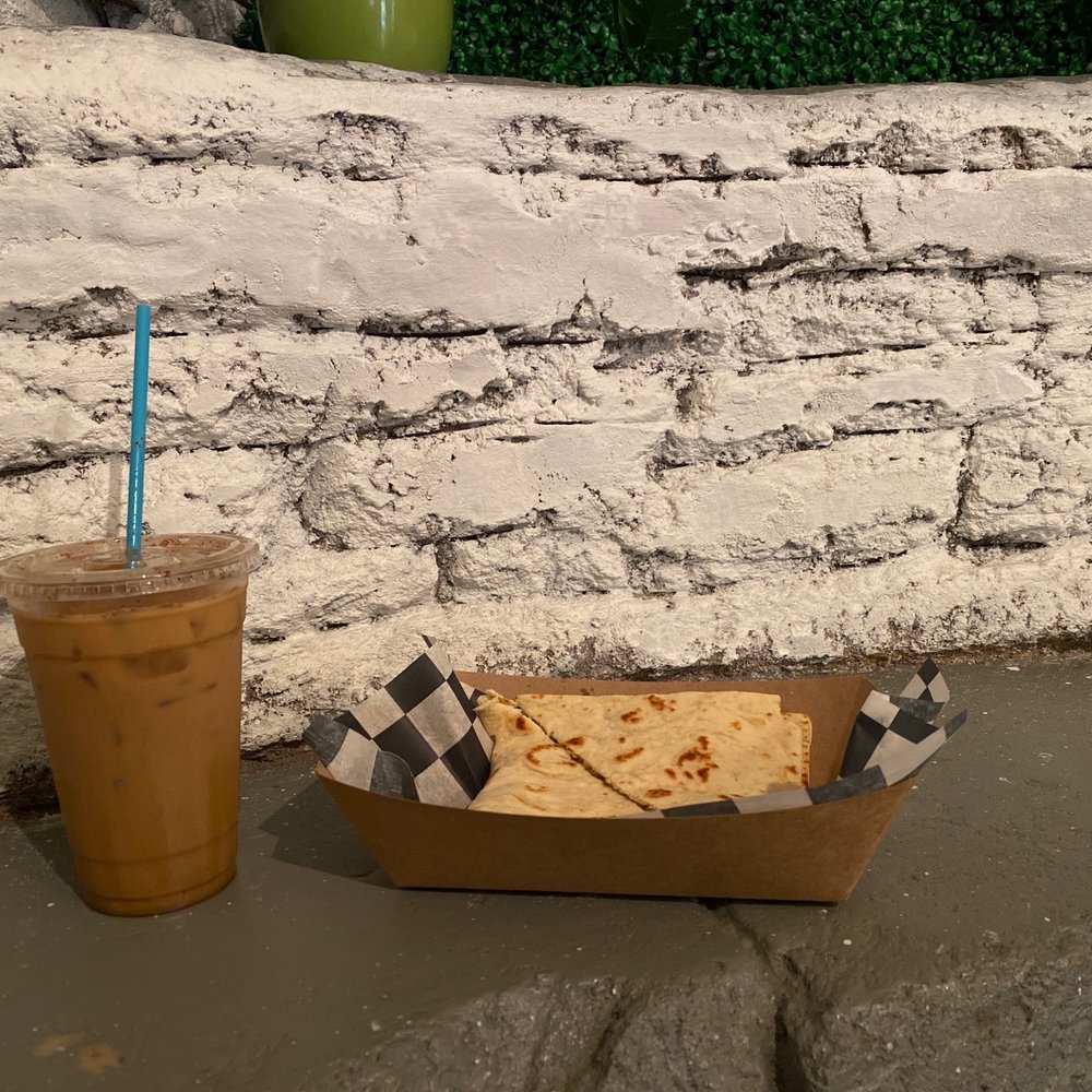 Coffee and their flatbread! Coffee and their flatbread!