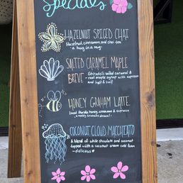 First menu board,coffee specials