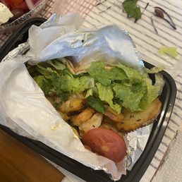 Shrimp Souvlaki Sandwich Shrimp Souvlaki Sandwich