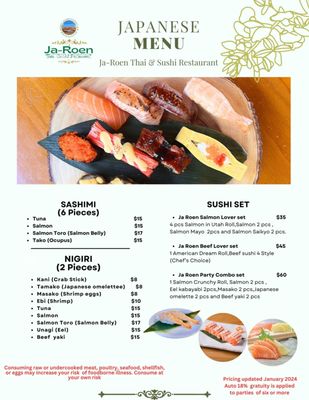 Menu photo 4 Ja Roen Thai & Sushi Monticello, UT Menu photo 4 Ja Roen Thai & Sushi Monticello, UT