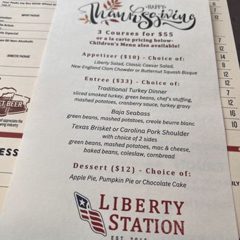 Liberty Station - Thanksgiving menu - American Near Me - Scottsdale, Arizona