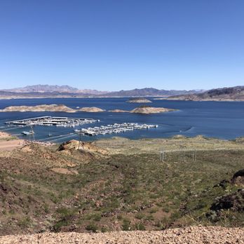 Historic Railroad Trail - View of marina on Lake Mead - Hiking Near Me