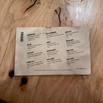 Harper & Rye - menu - Cocktail Bars Near Me - San Francisco, California Harper & Rye - menu - Cocktail Bars Near Me - San Francisco, California