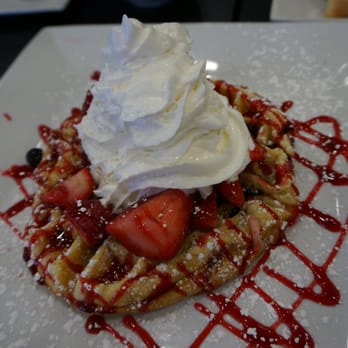 Waffles Incaffeinated - South Side - Megaberry waffles! Lots of blueberries and strawberries on the top! - Breakfast & Brunch Near Me - Pittsburgh, Pennsylvania
