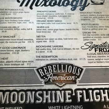 Mash'D - Moonshine Menu - New American Near Me - Frisco, Texas