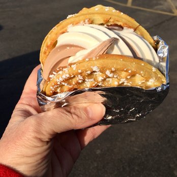 The Custard Hut - Hot waffle sandwich with Twist custard, Nutella and powdered sugar - Ice Cream & Frozen Yogurt Near Me - Dearborn Heights, Michigan The Custard Hut - Hot waffle sandwich with Twist custard, Nutella and powdered sugar - Ice Cream & Frozen Yogurt Near Me - Dearborn Heights, Michigan