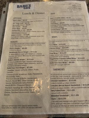 Menu photo 3 Babo's Cafe Terre Haute, IN