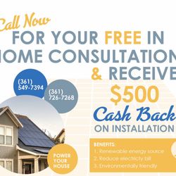Smart Solar - $500 cash back. Save money and reduce your carbon footprint. Be smart, ask us how it works.
#GoSolar