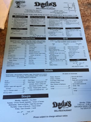 Menu photo 6 Dada's Deli Santa Rosa, CA