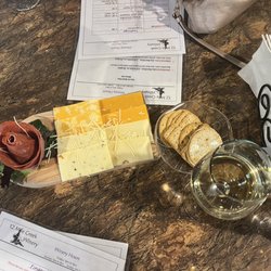 12 Mile Creek Winery & Event Center  - Small cheese plate and Vidal Blanc wine