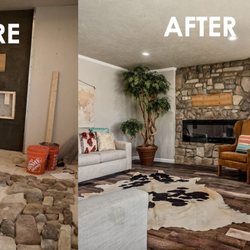 Harrison Handyman and Construction Services - Living Room Remodel-Fireplace, Flooring, and Paint