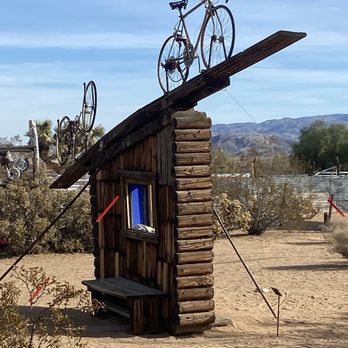 Noah Purifoy Foundation - Looks like a couple of bikes on a skinny shack - Art Museums Near Me - Joshua Tree, California Noah Purifoy Foundation - Looks like a couple of bikes on a skinny shack - Art Museums Near Me - Joshua Tree, California