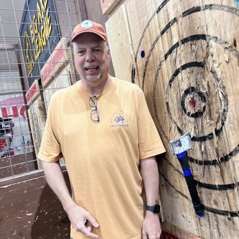 Lizzie’s Axe Throwing - First time getting the target. - Axe Throwing Near Me - Brighton, Colorado